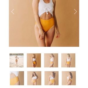 Albion one piece swimsuit sz S in marigold/white